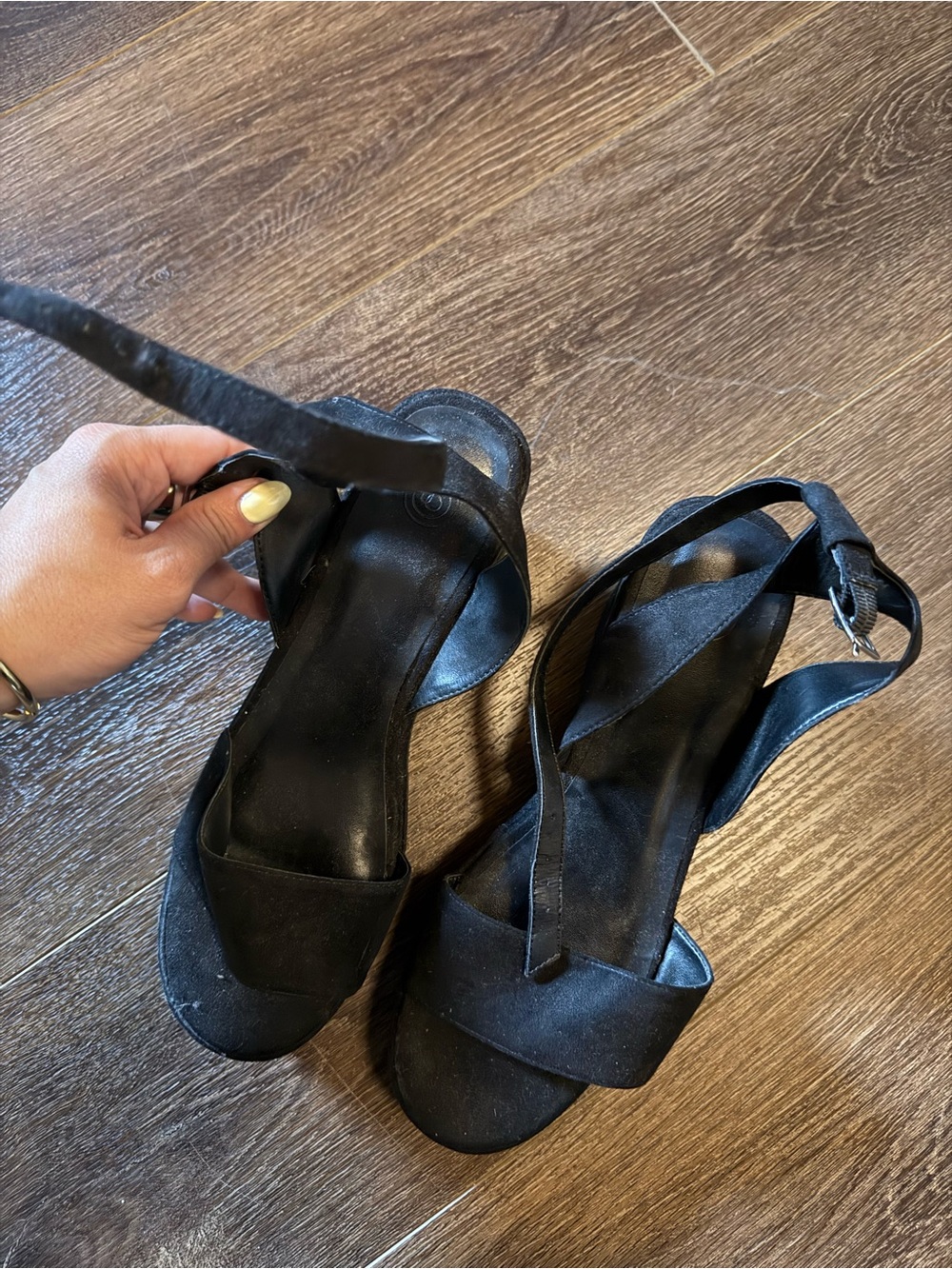 Urban Outfitters Women’s Black Strappy Block Heel Sandals